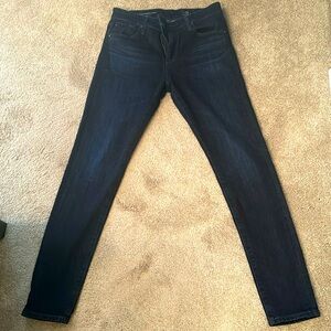 AG dark navy Farrah Skinny ankle jeans. Size 27R